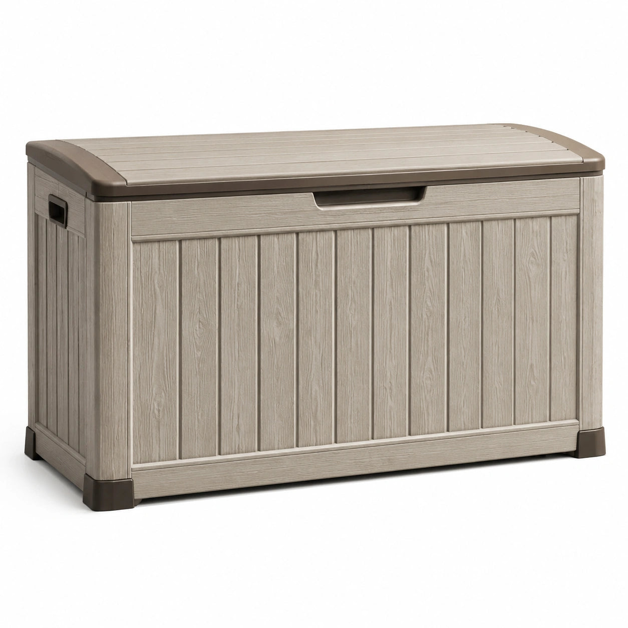 Baúl de Resina para Exterior 270L Gris y Marrón