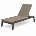 Tumbona de jardín de aluminio con ratán sintético ajustable beige