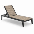 Tumbona de aluminio y ratán sintético 200x65x30 cm negro/beige