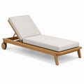 Tumbona de madera con cojín de poliéster ajustable 200 cm beige