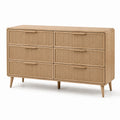 Cómoda de Madera de Roble con 6 Cajones