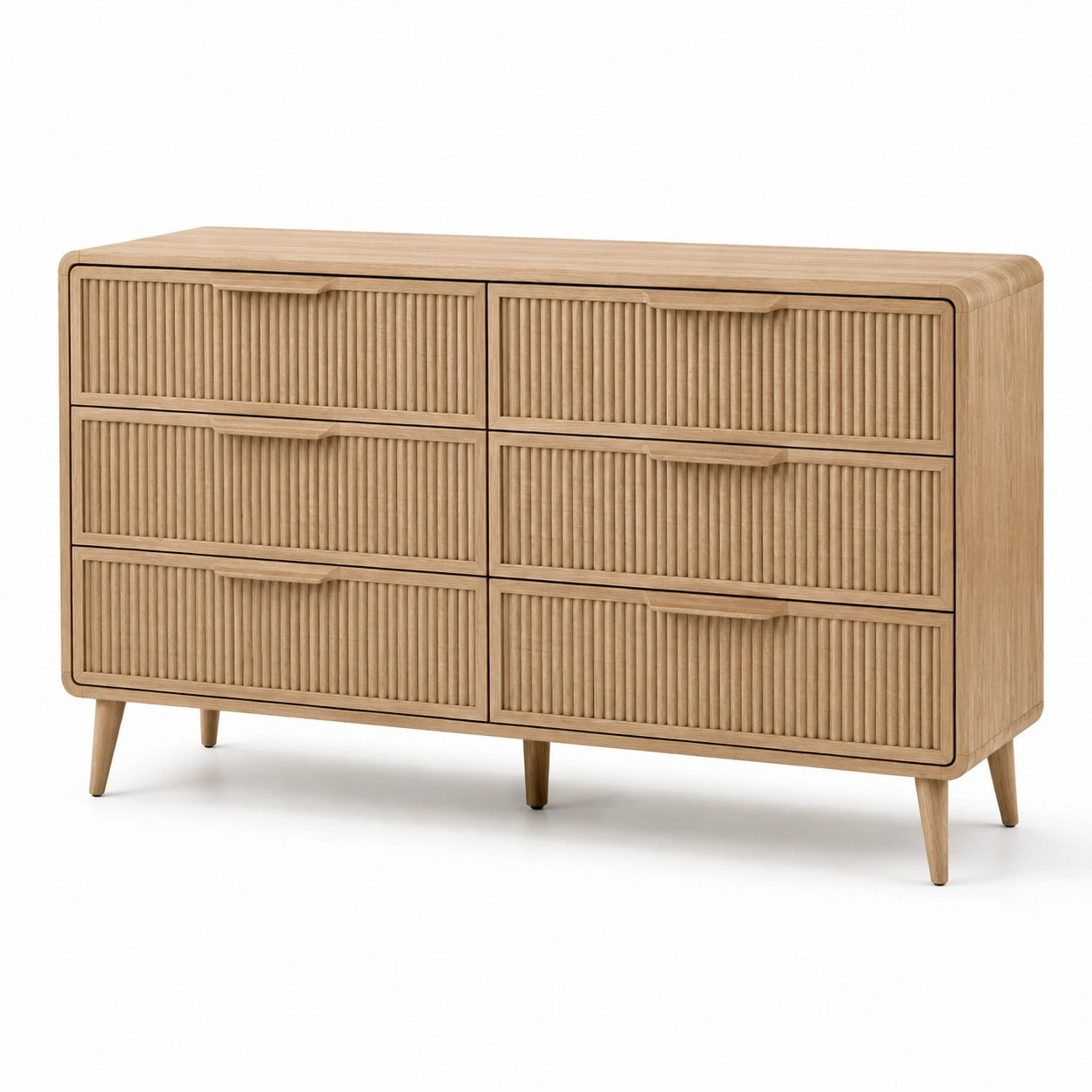 Cómoda de Madera de Roble con 6 Cajones