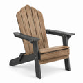 Silla Adirondack de Madera de Acacia y Compuesto Marrón y Negro