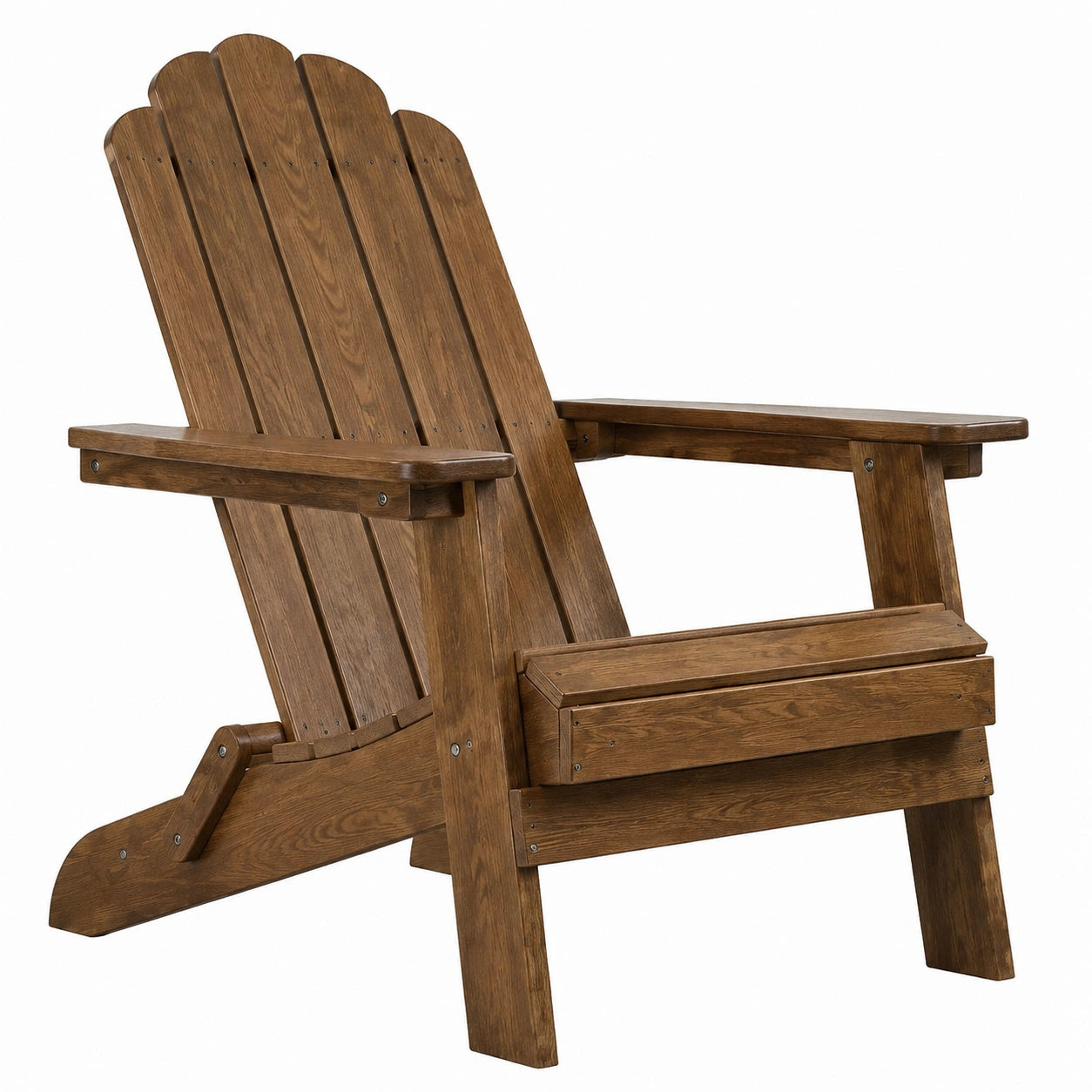 Silla Adirondack de madera maciza barnizada color marrón