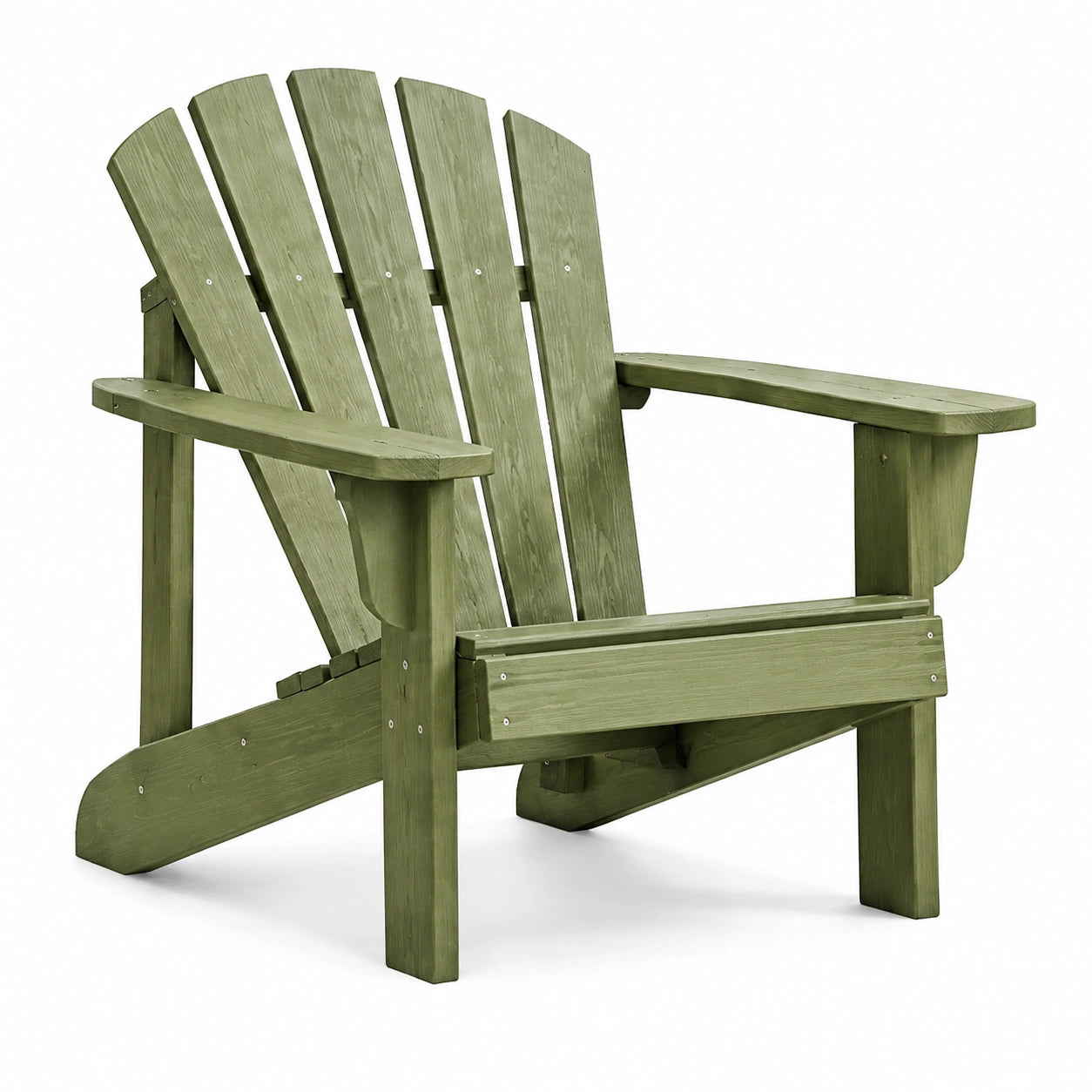 Silla Adirondack de Madera de Pino Verde para Exterior